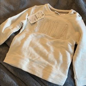 Baby sweatshirt Zara ivory color size 18-24mo